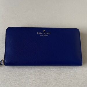 Kate Spade Lacey Royal Blue Zip Around Wallet NEW